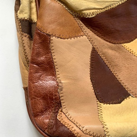 Retro brown patchwork leather purse - Picture 7 of 11